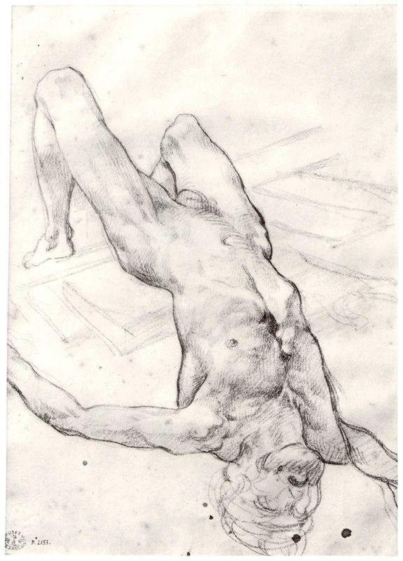 Dibujo preparatorio de Géricault